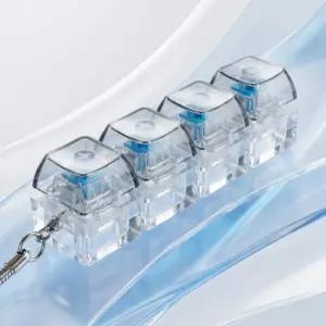 LED 인기 완전 투명 딸깍이 클리커 키캡 가방 백팩 파우치 키링 키홀더 손장난감 피젯토이 4구