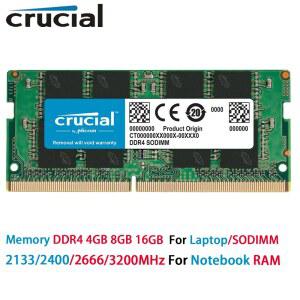 크루셜 메모리 노트북 램 DDR4 16GB 8GB 4GB 2133 2400 2666 3200MHz SODIMM PC4-17000 19200 21300 25600 인텔 AMD용 노트북