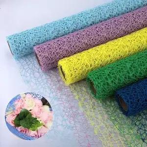 50cm*45m/롤 꽃 포장 메쉬 종이 불규칙한 속이 빈 그물망 포장지 꽃다발 생화 꽃집 시트