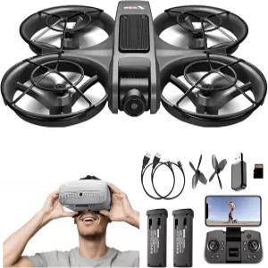 VR 고글 헤드셋이 장착된 드론 1인칭 시점 초보자를 위한 1080P HD 카메라 FPV 쿼드콥터 360 플립