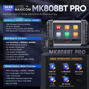 Autel MK808BT PRO OBD2 코드 스캐너 리더 7인치 4+64GB 모든 시스템 자동차 진단 스캐너 브레이크 블리딩
