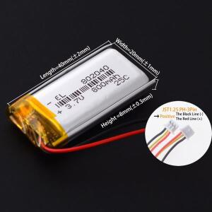 JST1.25mm 3핀 702040 600mAh 652040 리튬 리포 리튬이온 폴리머 배터리 302040 402040 502040 602040 8020