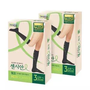 [1+1] 동국제약 센시안 워크 메디슬리머 의료용 밴드 종아리 압박 니삭스 블랙 / 다리 의료기기 허가 - 선