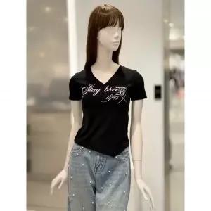 한정수량 (에고이스트)V넥 레터링 반팔 티셔츠ES2JT500