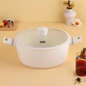 키친플라워 쿠킨 올리오 세라믹 인덕션 곰솥냄비 28cm (아이보리)
