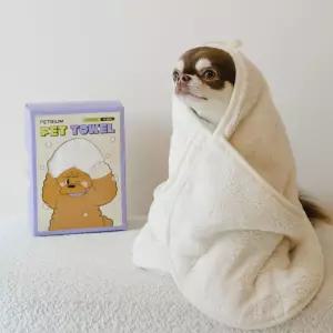 펫트리움 펫타올 L 120 X 60cm 강아지 고양이 목욕 수건 애견 타올 담요 펫타월 용품 가운 털갈이