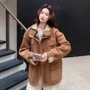 와칸다 여사친 마이야르 양면 모피 일체형 라이크 스웨이드 코트 퍼 KKE1