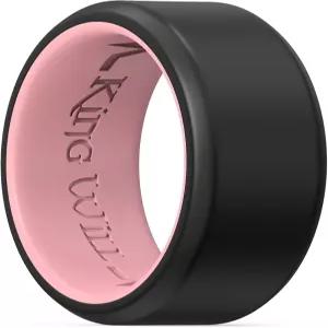 킹 윌 남성용 실리콘 웨딩 밴드 독특한 내부 홈 디자인의 8mm 컴포트 핏 일상적인 착용 및 활동을 위한