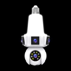 6MP V380Pro 듀얼 렌즈 E27 풀컬러 무선 PTZ IP 돔 카메라 AI 휴머노이드 감지 홈 시큐리티 CCTV 베이비 모