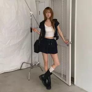여자 체형커버 여리핏 반팔 후드집업 캉캉 미니스커트 데일리 세트_25503739_588872