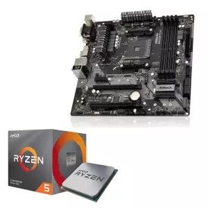 ASRock B450M PRO4 메인보드+AMD Ryzen 5 3500X CPU 번들 백패널 포함