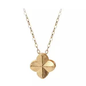 [미니아트]네잎클로버 스지 펜던트 14K 골드 체인 금 목걸이 42cm