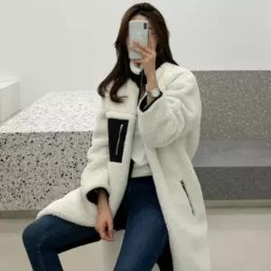4색 1개 여성 겨울 후리스 롱자켓 롱후리스 코트 점퍼 뽀글이 롱코트 긴 집업 코트
