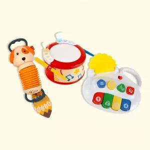 캐스비맑은소리 베이비감각악기3종 1241set 멍이아코디언+토들러뮤직피아노+하페불빛아기드럼