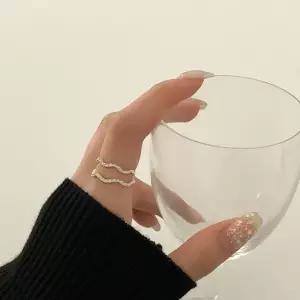 (925 Silver) Wave Cubic Ring B 47 커플반지 (WEEC688)