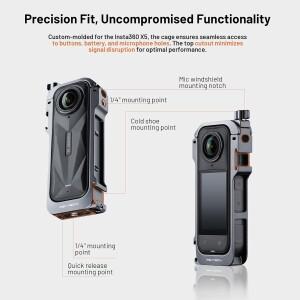 PGYTECH Insta360 X5 카메라 케이지 알루미늄 합금 보호 블로깅 프레임 자기 퀵 릴리스 커넥터