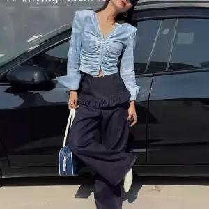 스커트 페이크 투피스 빈티지 봄 가을 여성 진청바지 슬림핏 청치마 일자핏 이른 원픽3