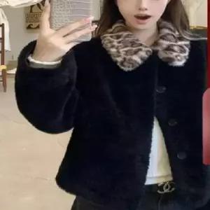 여친 빈티지 칼라 캣츠 코트 점퍼 호피 램스울 모피 MF1