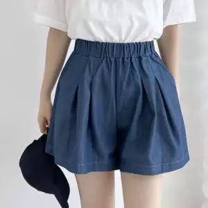 셀럽하우스 핀턱 주름 여성 데님 플레어 치마 바지 청반바지