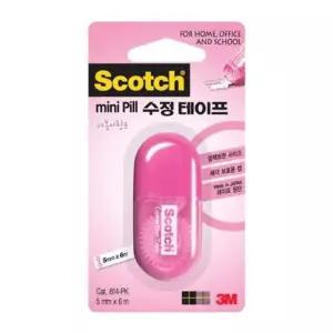 3M 미니필 수정테이프 5mmX6m 핑크 12개입 수정테이프리필