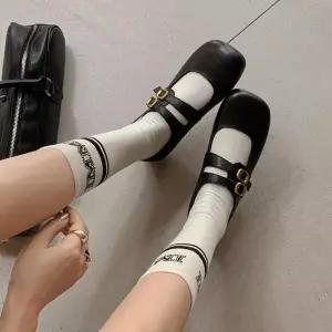 셉띠엠브레 소가죽 슈즈 투톤 더블 워싱 여성스트랩힐 스틸레토 메리제인슈즈 프렌치 펌프스 UNO1