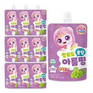 캐치티니핑 퐁당 음료수 아름핑 청포도맛 100ml 10개
