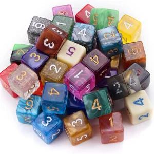 Austor 42피스 다면체 주사위 6사이드 게임 세트 혼합 색상 모음과 DND RPG MTG 테이블 블랙 벨벳 보관