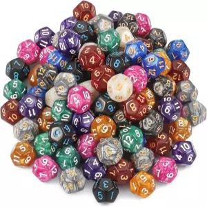 던전 앤 드래곤즈와 호환되는 주사위 가방이 있는 CiaraQ DND 다면체 RPG MTG 롤플레잉 테이블 게임 D12