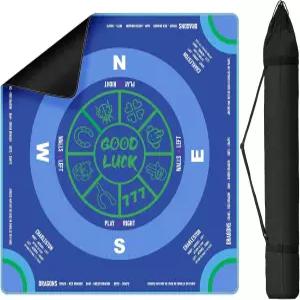 퀸링크 마작 매트 캐리백 포함 32.4인치 x 논슬립 네오프렌 규칙 소음 감소 게이밍 포커 카드 보드 및 타일