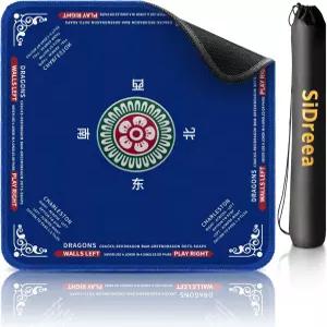 SiDreea 마작 매트 32.4인치 x 3mm 두께의 미끄럼 방지 고무 뒷면 테이블 소음 감소 방수 게임 카드용 타일