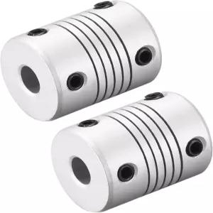 uxcell 6mm to 알루미늄 합금 샤프트 커플링 유연한 커플러 모터 커넥터 조인트 L25xD19 실버 2개입