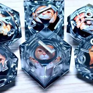 던전 앤 드래곤 DND 5e RPG 선물용 DND 레진 주사위 7개 세트 보드 게임 테이블탑 롤플레잉 주사위 게임 생