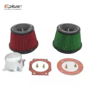 EPLUS-자동차 필터 공기 흡입 시스템 3 인치 76mm 흐름 범용 연결베이스 레드 그린
