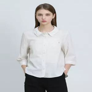 [크레송][크레송(CRESSON)] 라운드 카라 스트라이프 셔츠 블라우스 (택가격198000원)