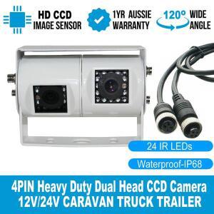 라스트버스 화이트 듀얼 조인트 브래킷 2x 4핀 CCD IR 자동차 후방 카메라 IP68 방수 12V 24V 트럭 밴 카라
