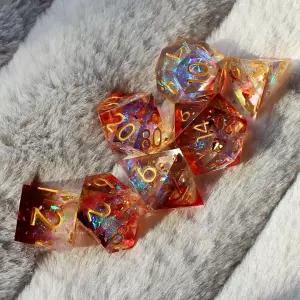 송진 주사위 세트 솔리드 다면체 D  D 주사위 DND 역할 놀이 RPG 롤 패스 파인더 보드 게임 드래곤 체중계