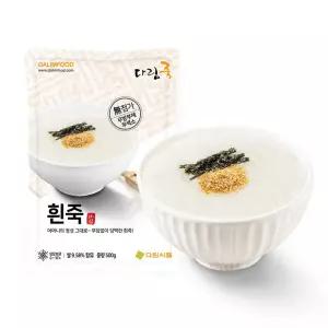 DalimFood 정성그대로 부드럽고 담백한 흰죽 500g x 10팩/캠핑 등산 운동전후 야식 간식 즉석죽