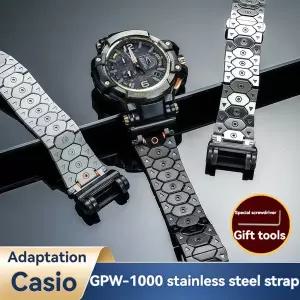 호환 카시오 G-Shock GPW-1000T/GB용 스테인리스 스틸 시계줄  GPW1000 개조 팔찌  남성용 야외 방수 금속