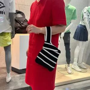 고품질 스트라이프 니트 미니토트백 에코백 손가방 데일리백 데일리백 (WCA2083)