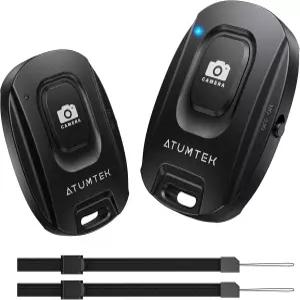 폰 및 안드로이드 스마트폰용 ATUMTEK 카메라 리모컨 셔터 2팩 사진 동영상용 무선 전화 셀카 버튼