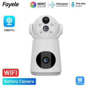 CCTV 보안 무선 와이파이 배터리 카메라, 스마트 PIR 감지, 주간 야간 홈 오디오 비디오 감시, 실내 IP PTZ