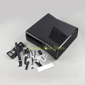 XBOX 360 슬림 블랙 풀 세트 하우징 쉘 케이스 E 콘솔 교체 부품용)