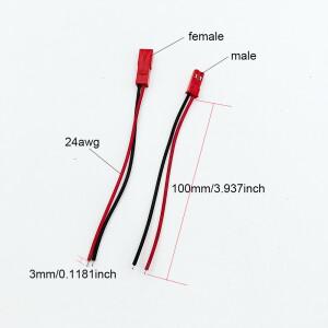 10쌍 수 암 커넥터 JST 플러그 케이블 2핀 RC BEC 배터리 어댑터 헬리콥터 DIY FPV 드론 쿼드콥터용