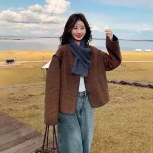 블랙팬서 여성용 모직 반코트 OPH1