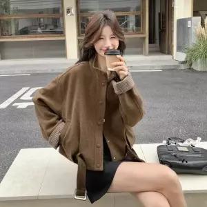 블랙팬서 여성 모직 체크 코트 OPH1