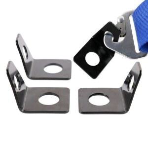 4PCS 안전벨트 장착 L 브래킷 키트 4/5/6 포인트 레이싱 L자형 앵글 후크 홀더