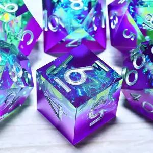 던전 앤 드래곤 DND 5e RPG 선물용 DND 레진 주사위 7개 세트 보드 게임 테이블탑 롤플레잉 주사위 게임 생