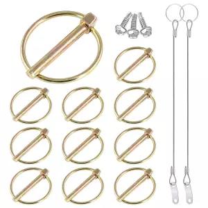 글락스 15Pcs 1/4 x 1-3/4 린치 핀 랜야드 케이블 세트 잠금 클립 및 304 스테인리스 스틸 농장 트랙터