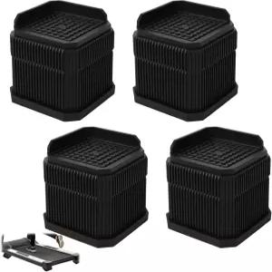 4pcs 스태커블 러닝머신 경사 라이저 블록 레벨링 및 오르막 훈련용 조절 가능한 높이 트 미끄럼 방지