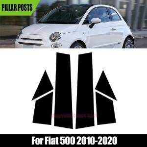 피아트 500 2010-2019 2020용 광택 블랙 카 필러 포스트 문 윈도우  커버 키트 B C 컬럼 스티커 자동차 액